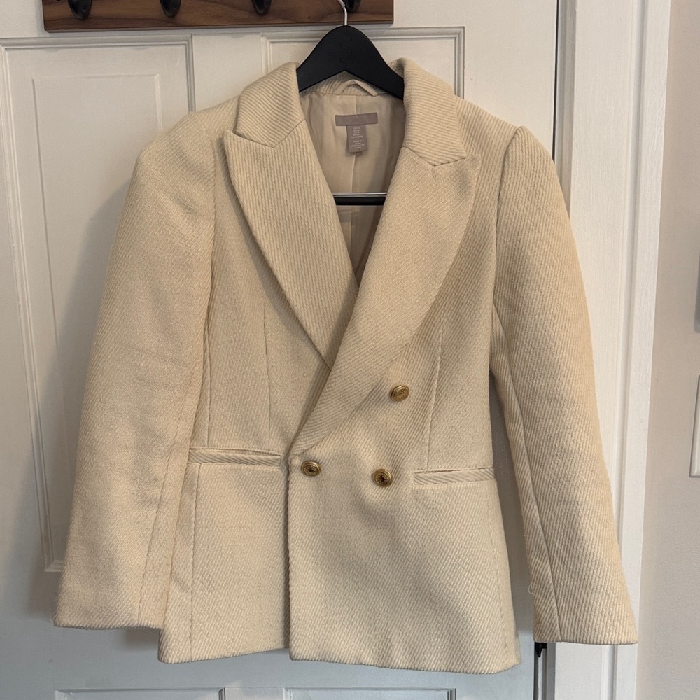 Cream Double-Breasted Women’s Jacket